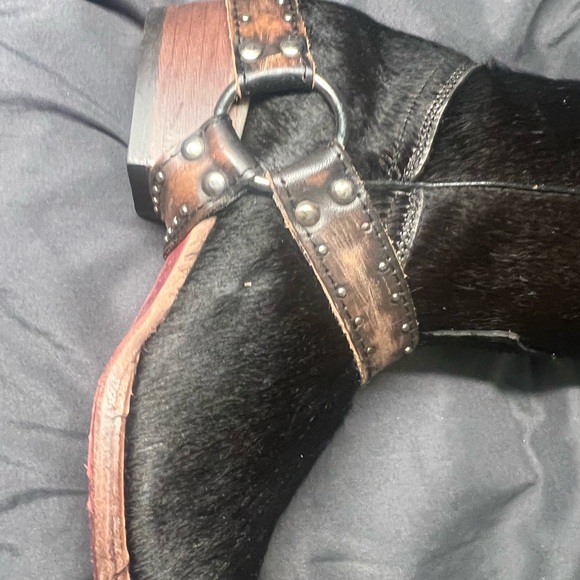Freebird Black Haircalf Boots with Brown Accents - Picture 5 of 10